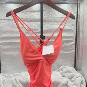 La Blanca Vibrant Coral Strappy Swimsuit
